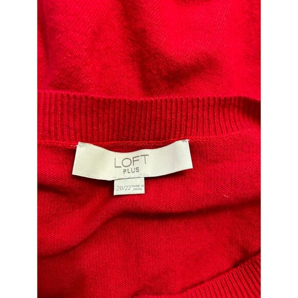 Loft Plus Women’s Red Cardigan Button-Up Light Sweater Size 20/22 Wool Blend - Picture 3 of 4